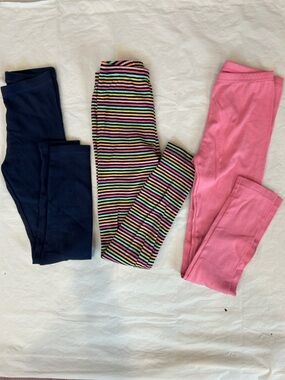 Gymboree Pink, Multi-Color Stripe & Navy Girls Leggings Set